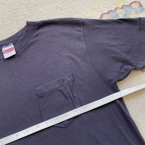 Vintage Black Pocket T Shirt Extra Large 80s 90s Made in USA XL - Picture 5 of 6